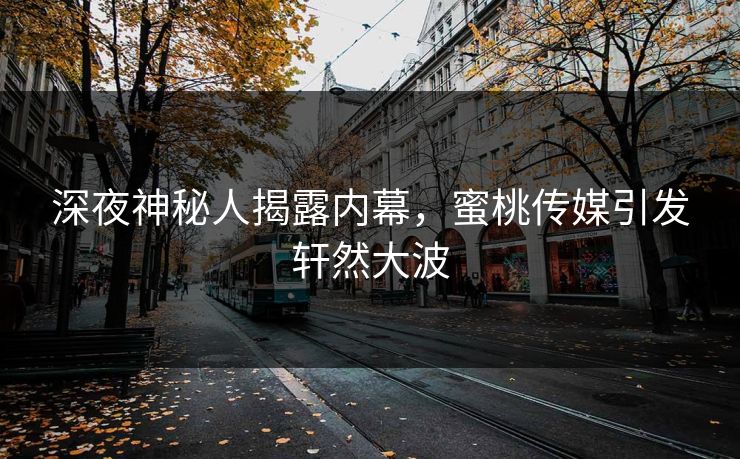 深夜神秘人揭露内幕，蜜桃传媒引发轩然大波